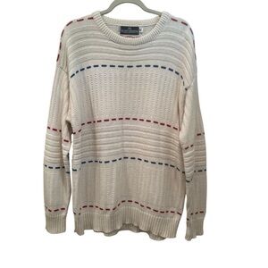 Vintage Nautica Men's 100% Cotton Sweater Red & Blue 90’s Made in the USA Sz M